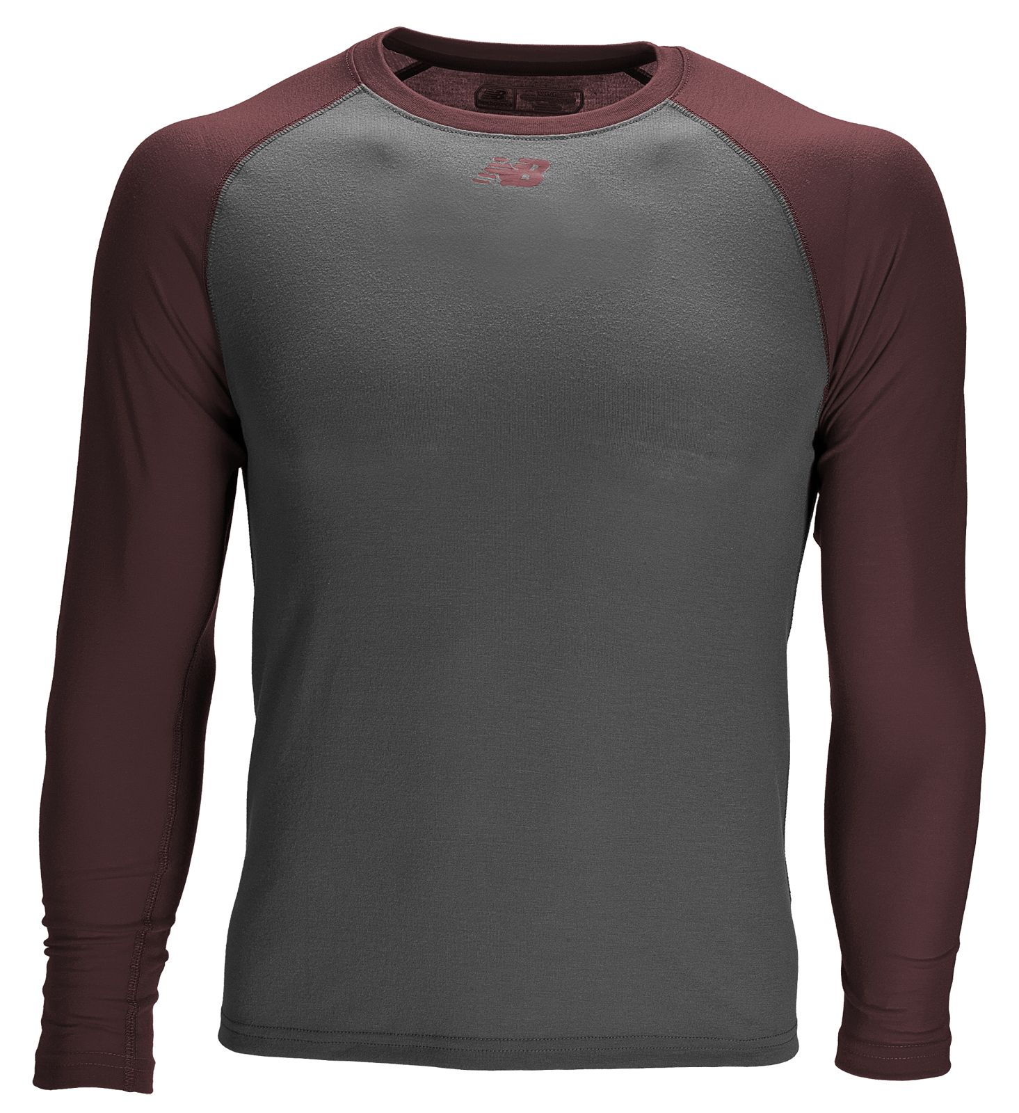 3/4 Sleeve Youth Baseball Tee, Team Maroon with Grey