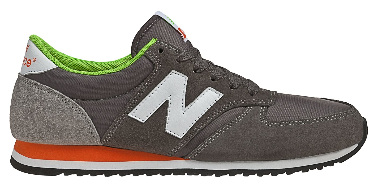 New Balance 420, Grey with Orange & Lime Green