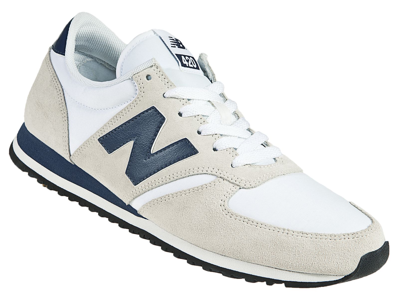 New Balance 420, Beige with Navy &amp; White