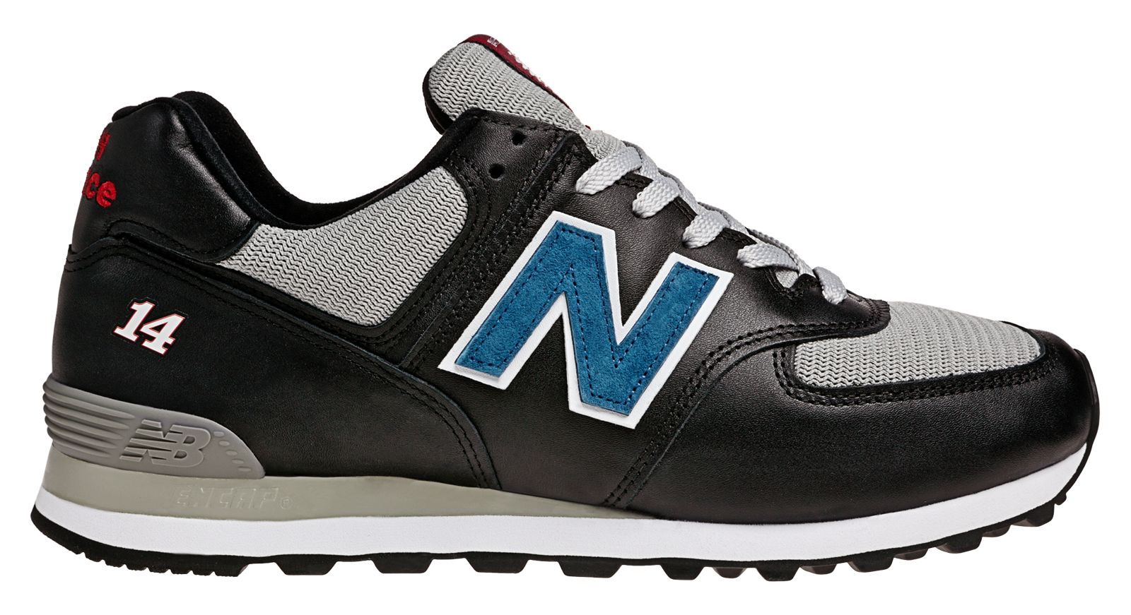 Men's Race Inspired 574, Black with Grey & Blue