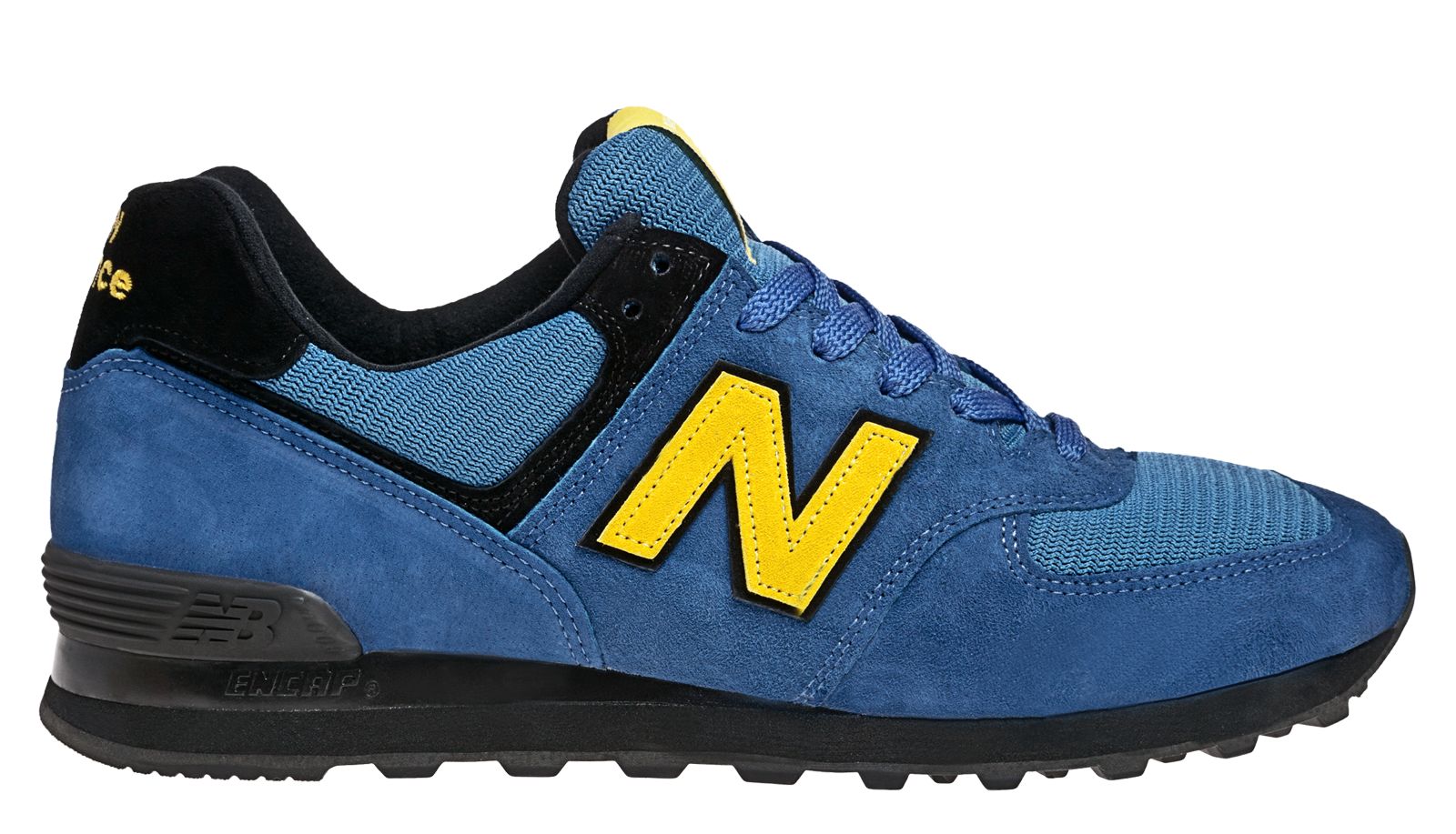 Women's Race Inspired 574, Blue with Black & Yellow
