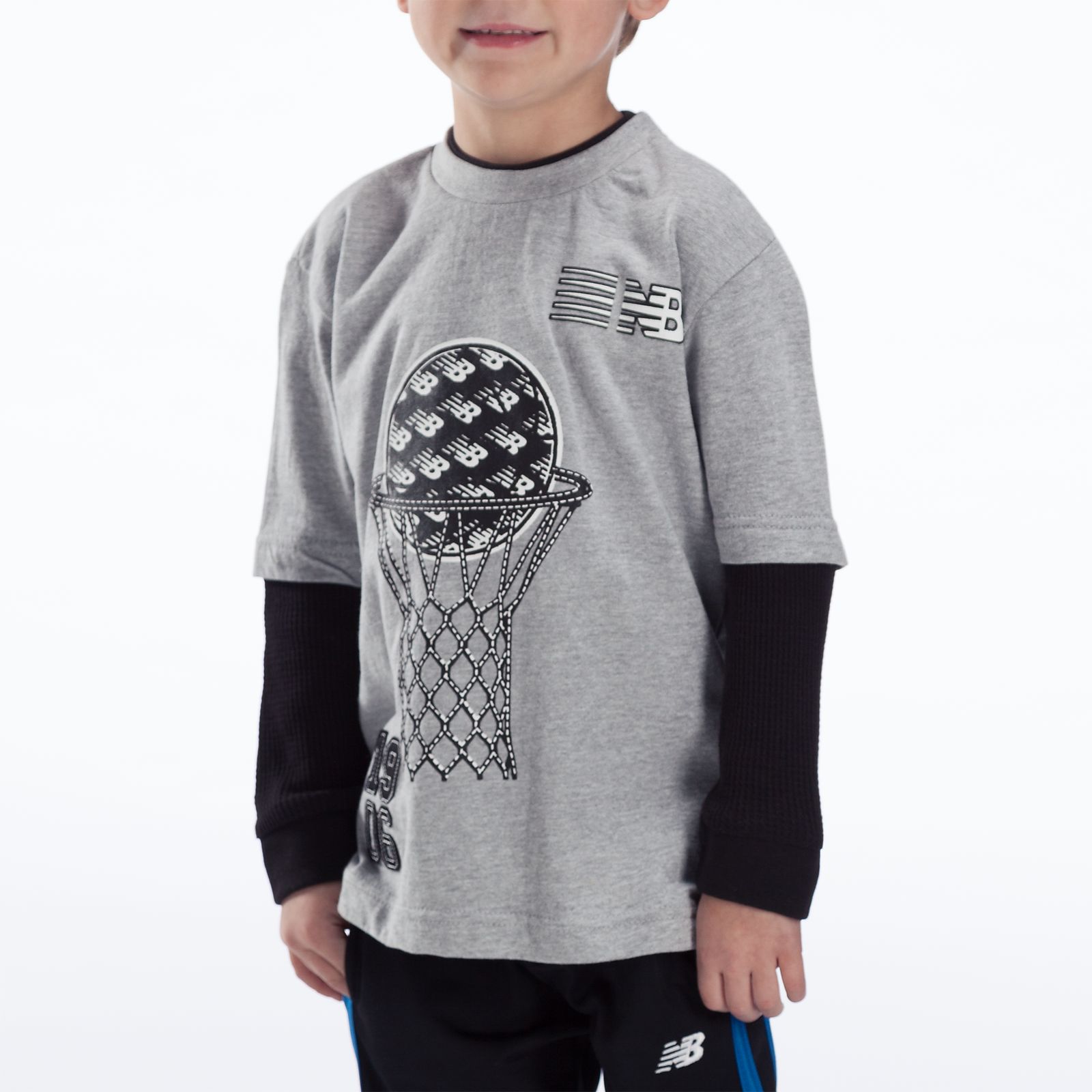 Youth Hangdown Crew Shirt, Heather Grey