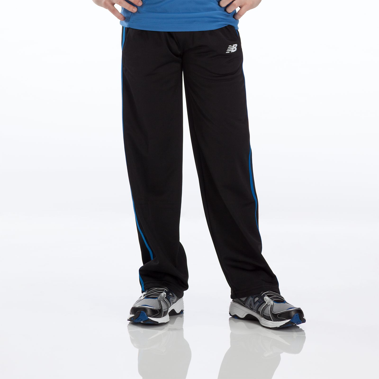 Youth Tricot Pant, Black with Blue