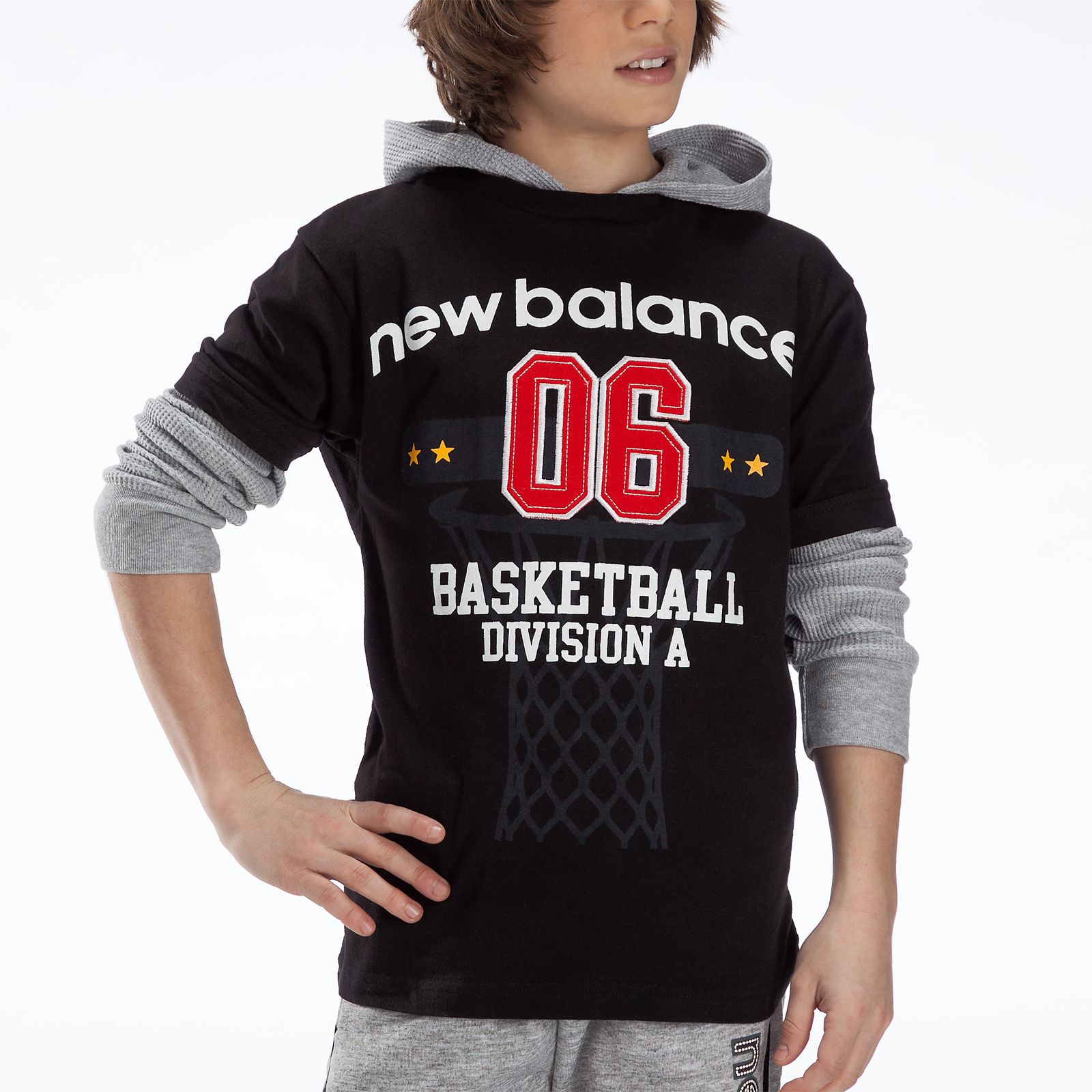 Youth Hangdown Hooded Shirt, Black