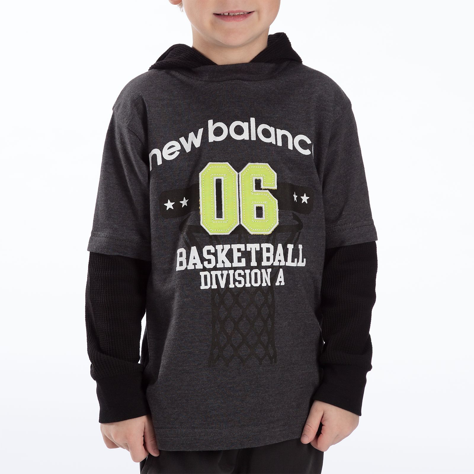 Youth Hangdown Hooded Shirt, Charcoal