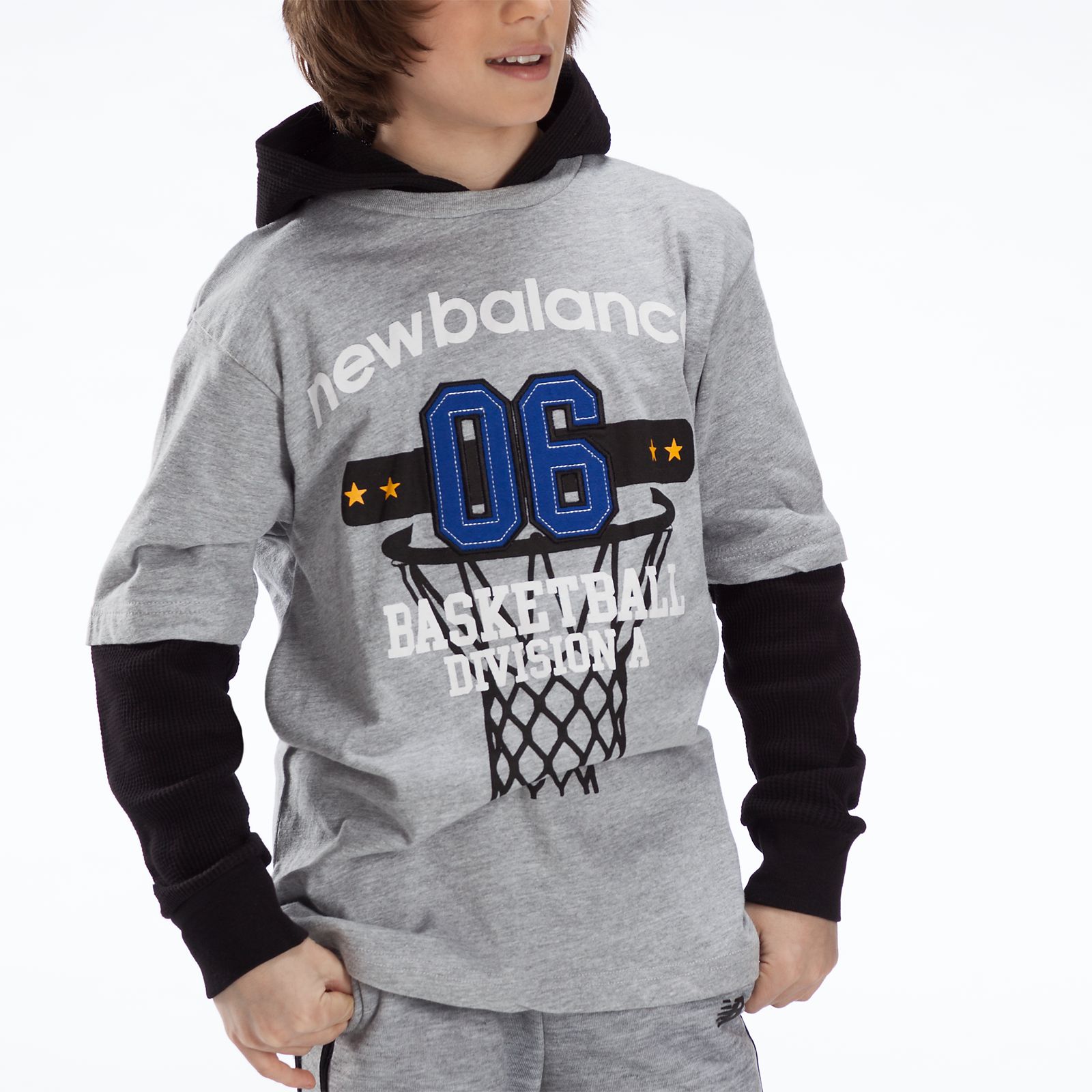 Youth Hangdown Hooded Shirt, Grey