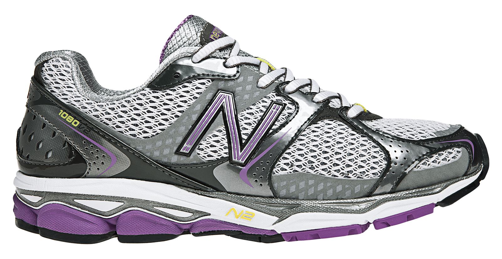 New Balance 1080v2, Grey with Purple & White