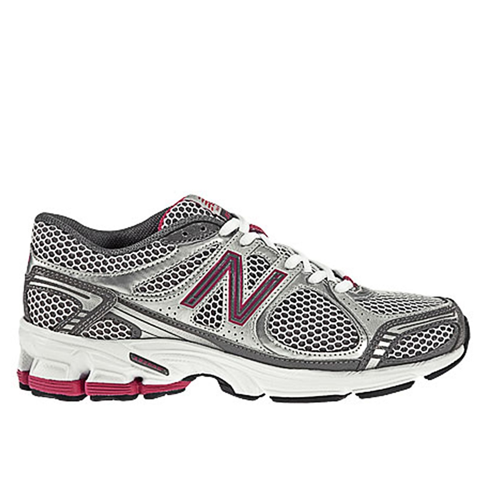 New Balance 570, Silver with Raspberry & White