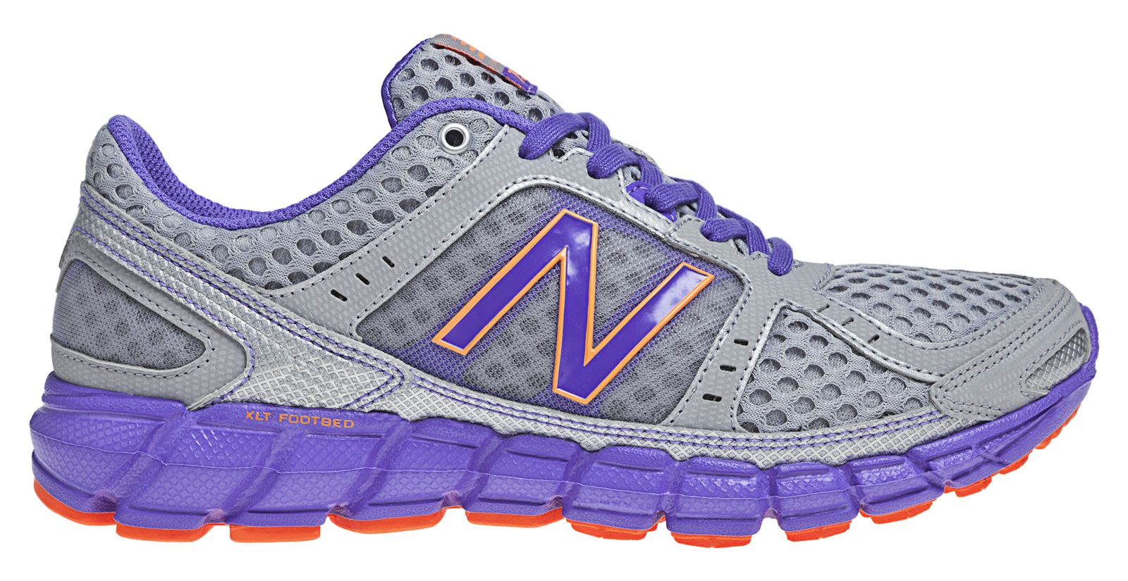 New Balance 750, Silver with Purple & Orange