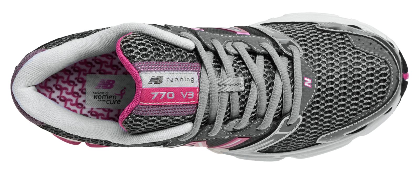 New Balance 770v3, Grey with Komen Pink &amp; White