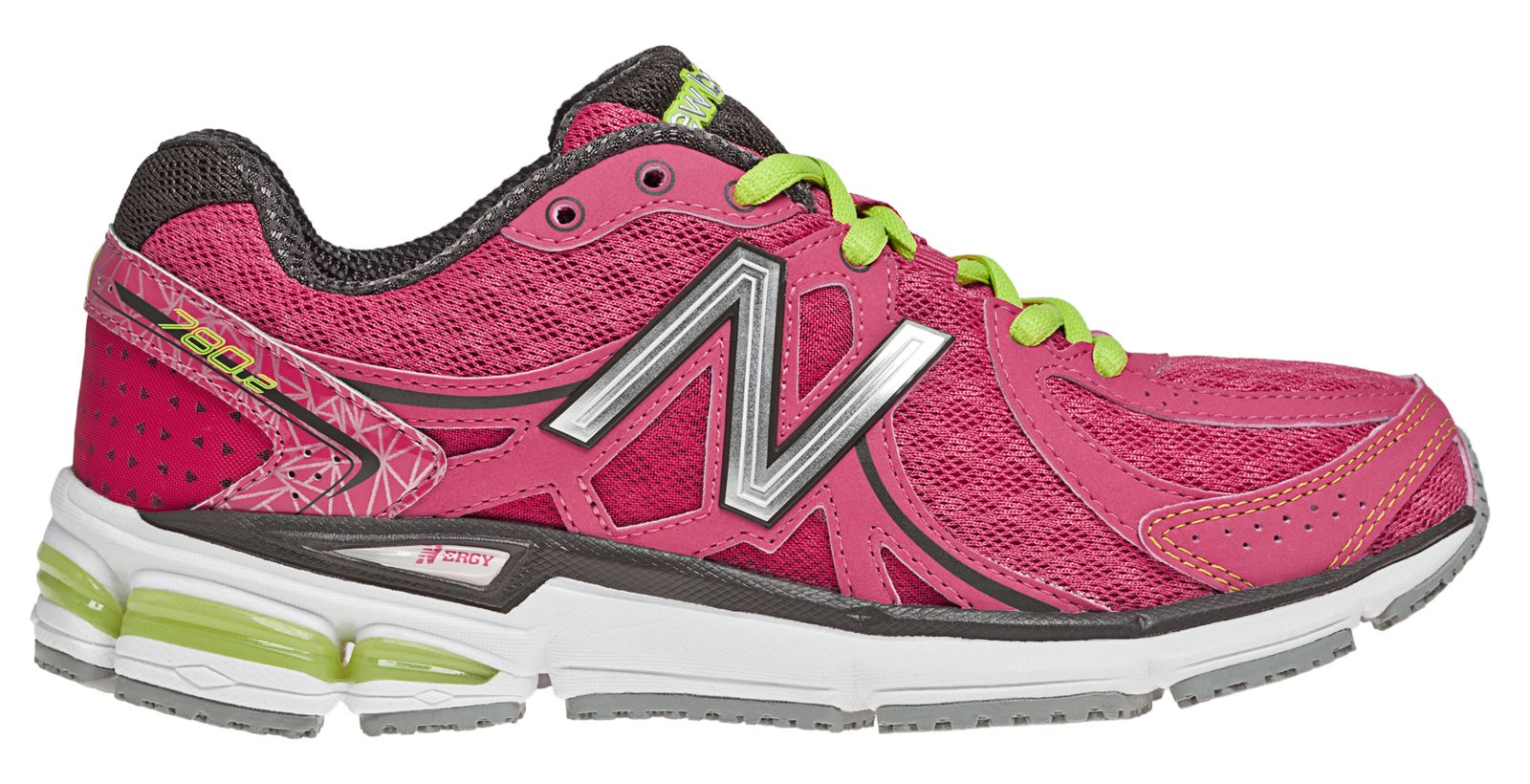 New Balance 780v2, Raspberry with Dark Brown &amp; Lime Green