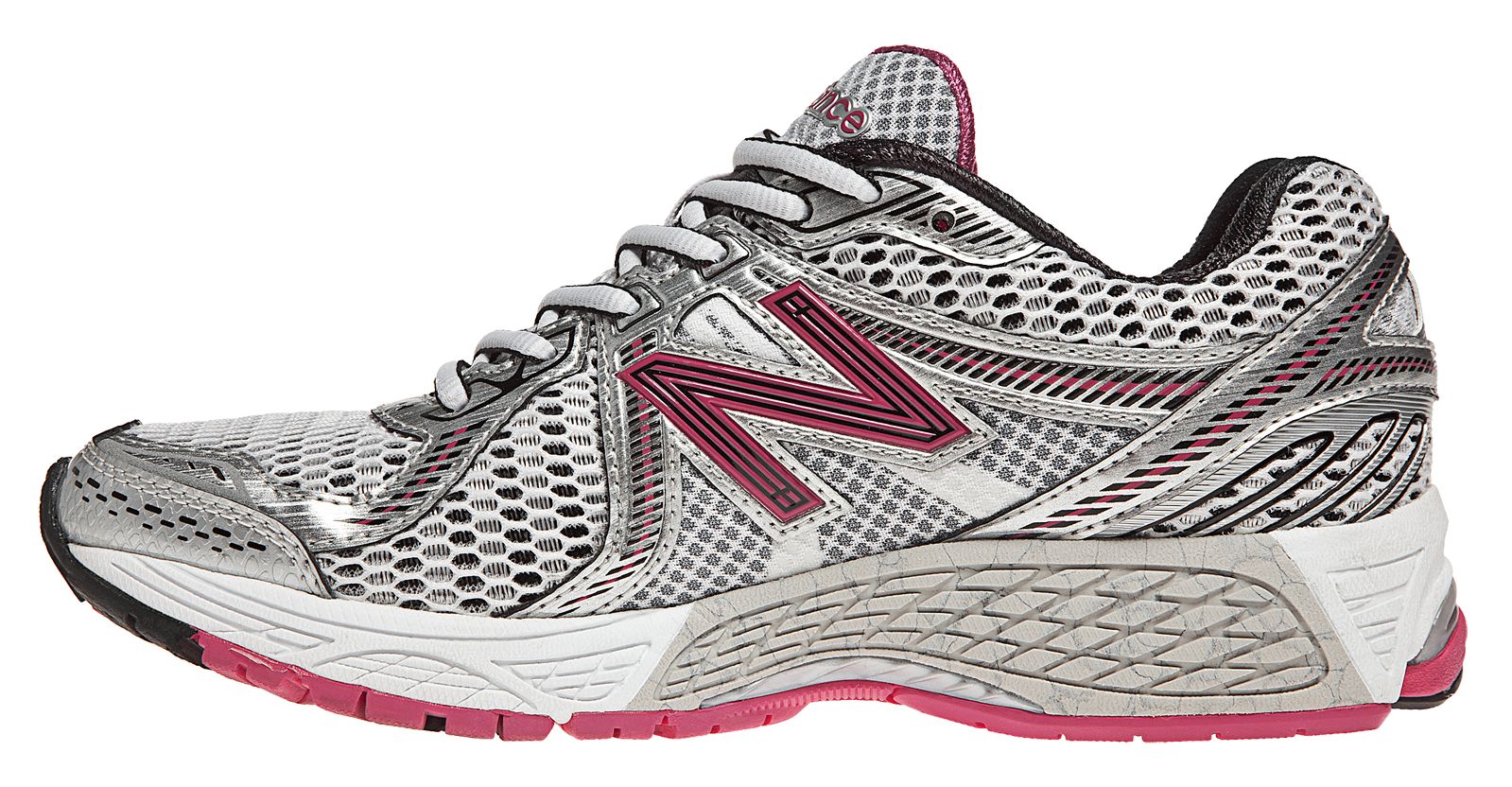 New Balance 860v2, White with Silver &amp; Pink