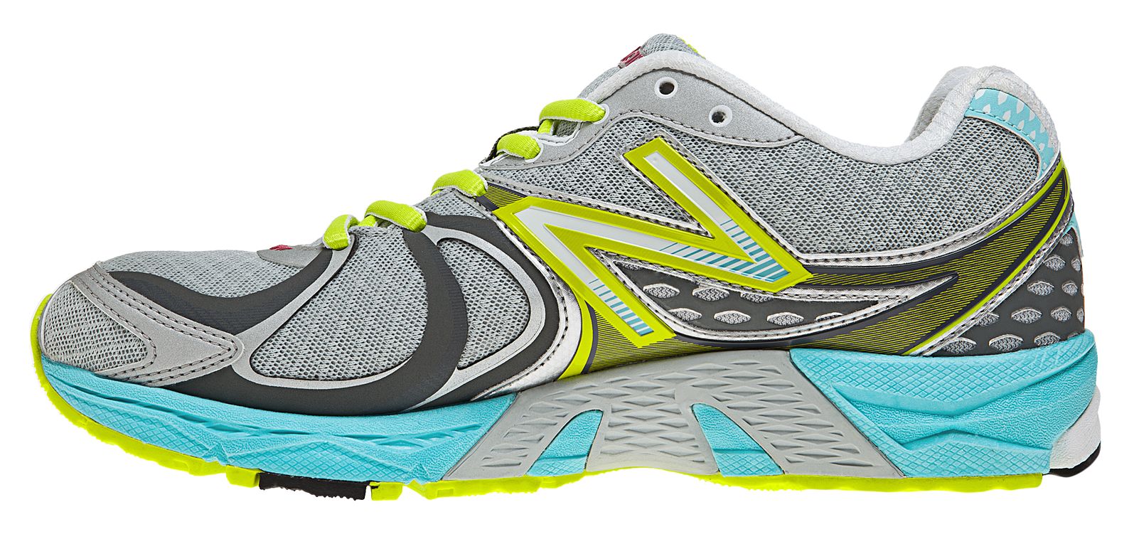 New Balance 870v2, Silver with Blue Atoll &amp; Neon Green