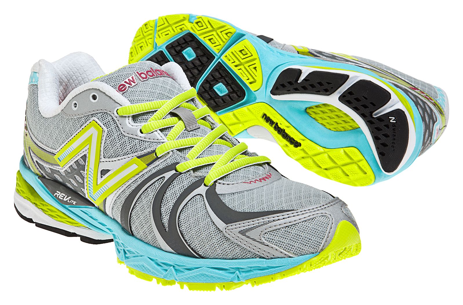 New Balance 870v2, Silver with Blue Atoll &amp; Neon Green