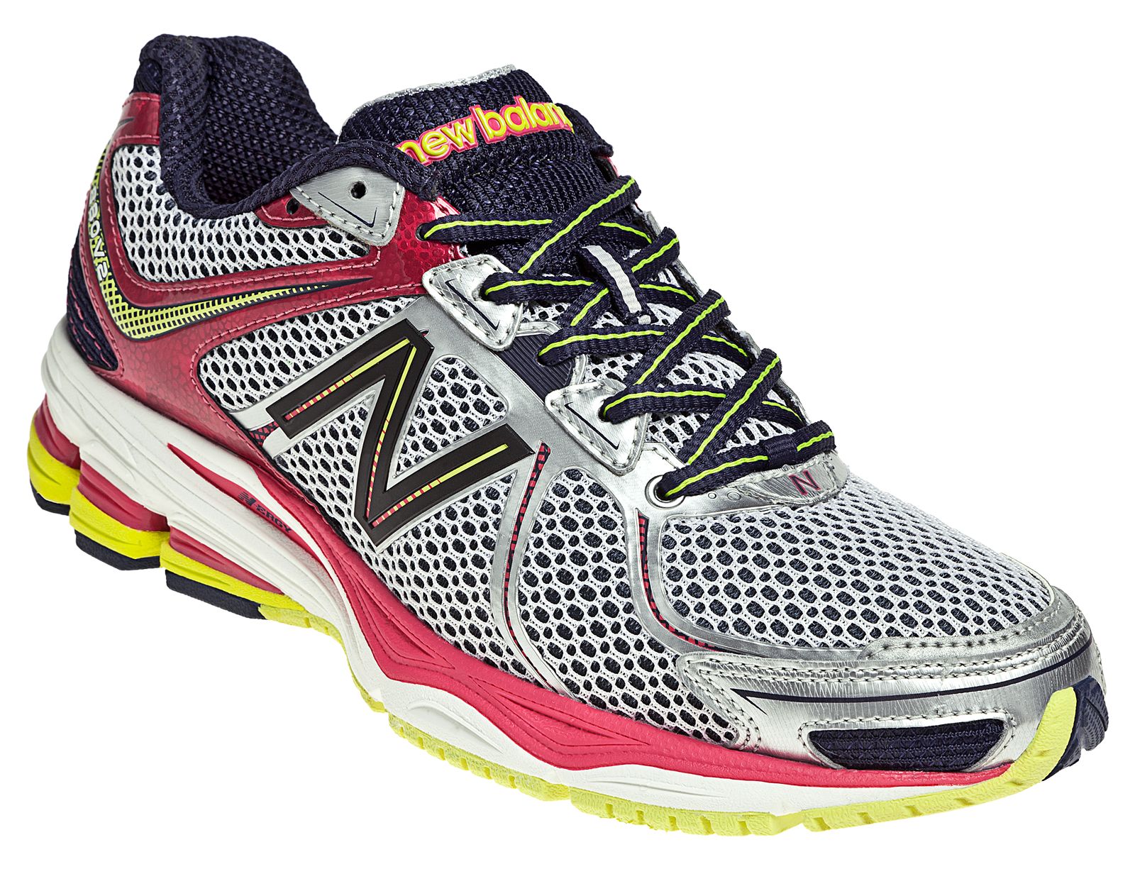 New Balance 880v2, Silver with Raspberry &amp; Lime Green
