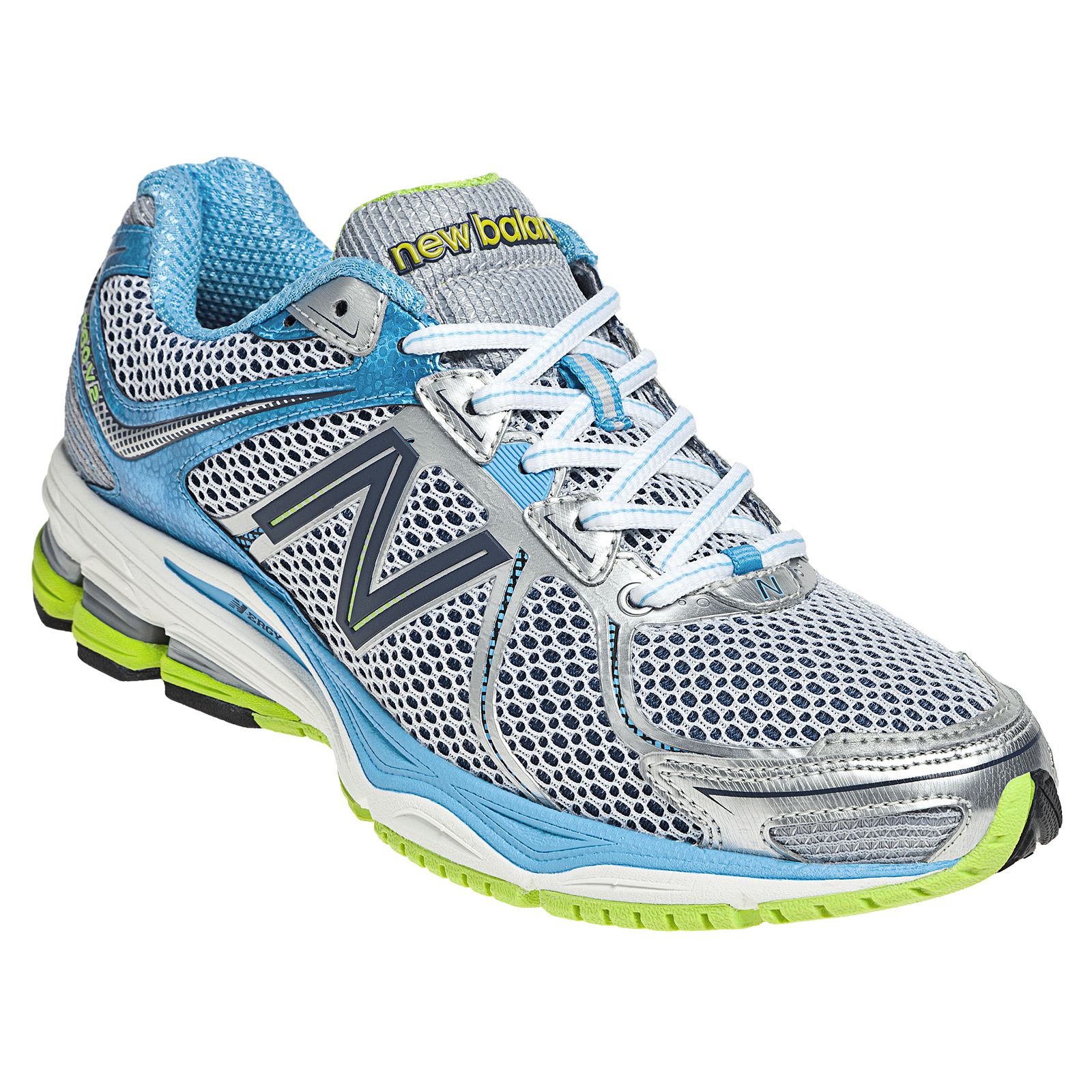 New Balance 880v2, White with Blue Bell &amp; Neon Green