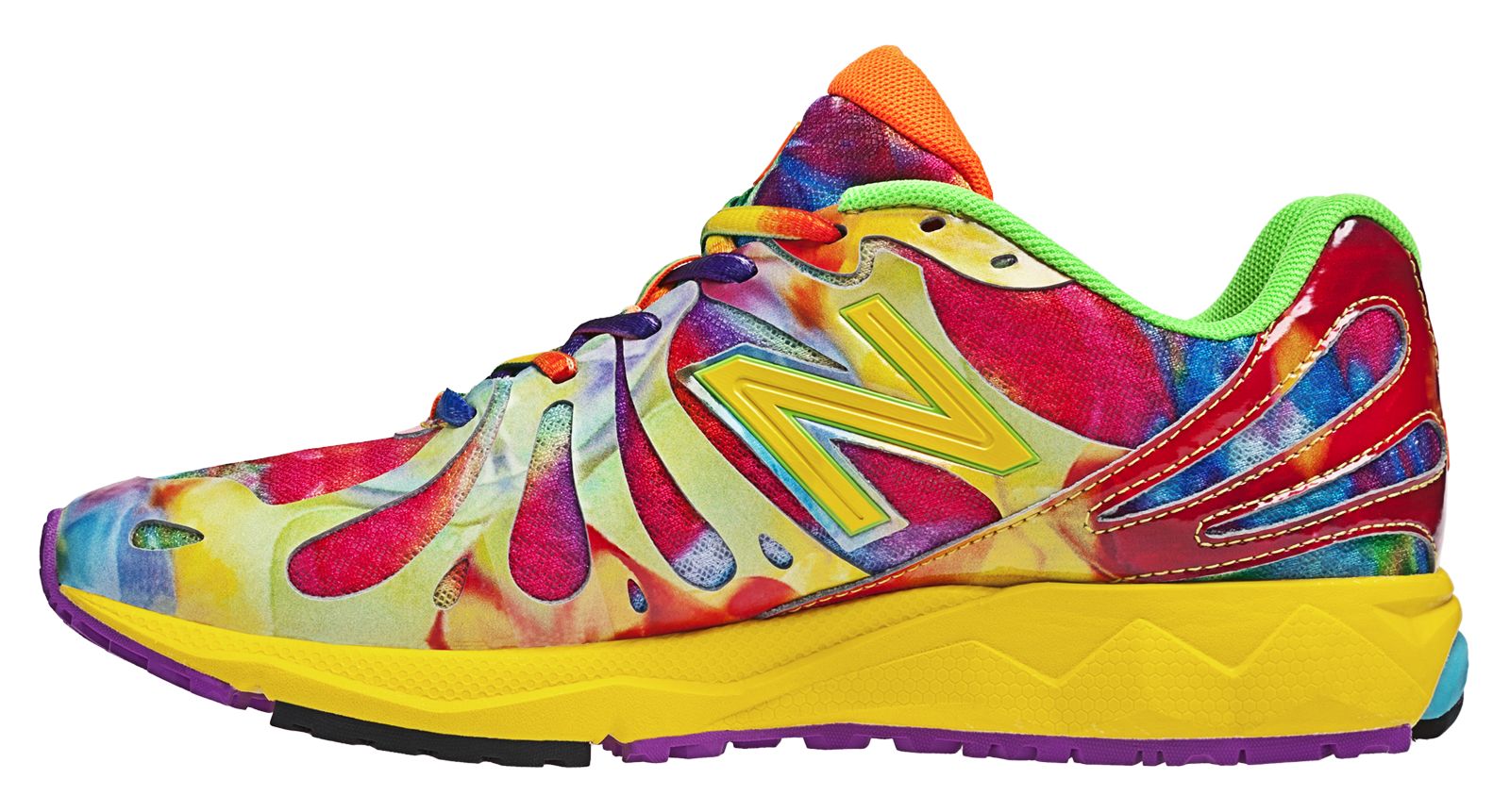 Womens Tie Dye 890V3, Yellow with Red &amp; Blue