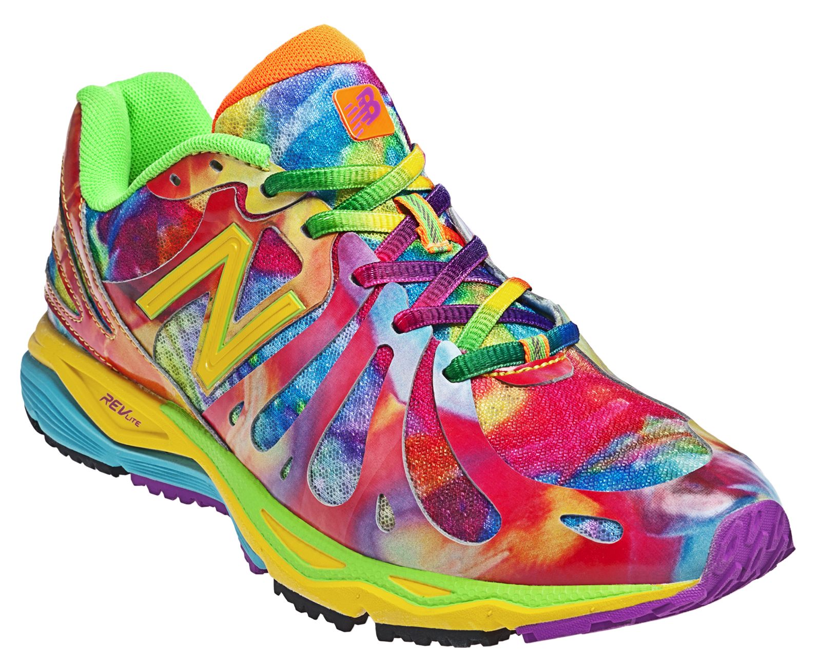 Womens Tie Dye 890V3, Yellow with Red &amp; Blue