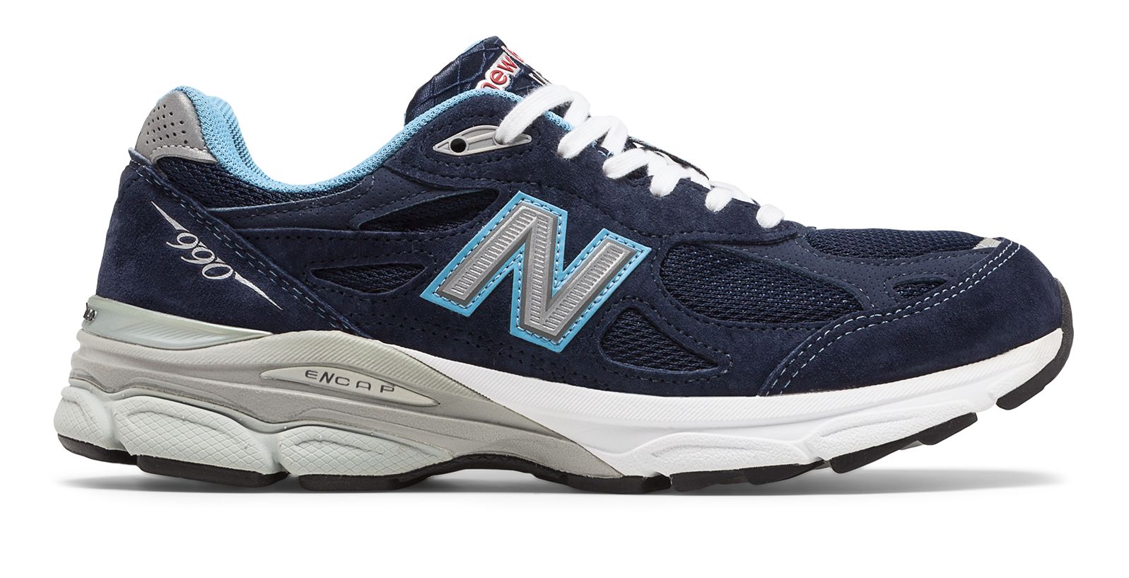 New Balance 990v3, Navy with White & Light Blue