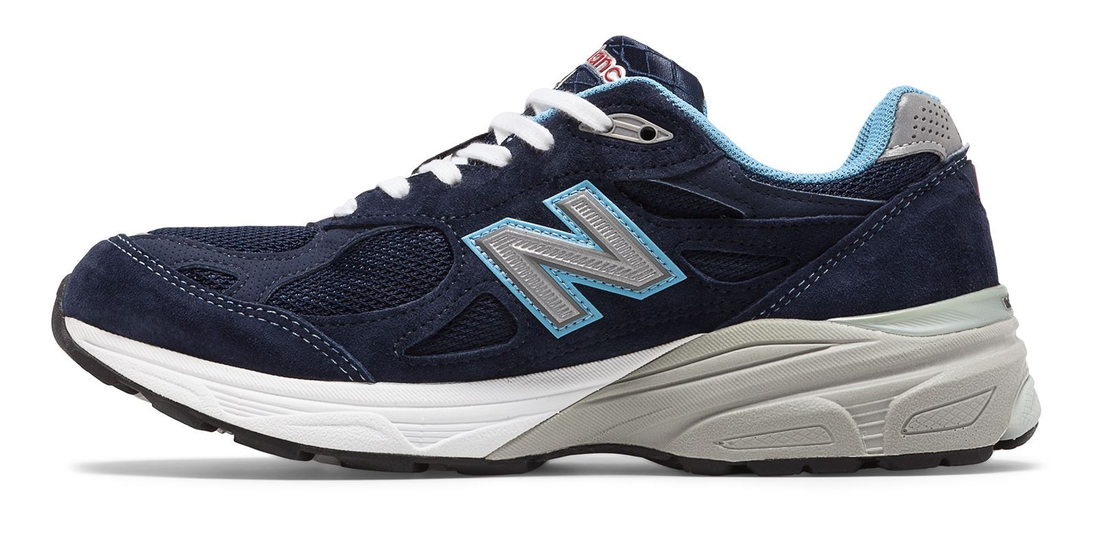 New Balance 990v3, Navy with White &amp; Light Blue