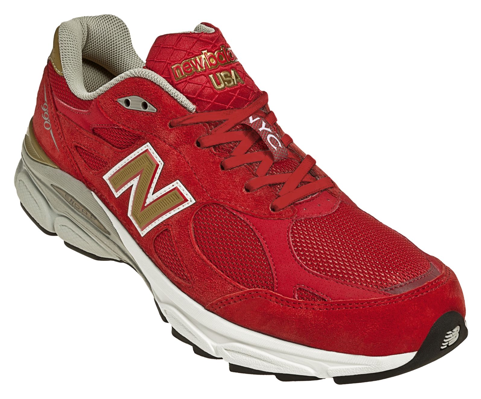 Womens Limited Edition NYC 990, Red with Gold