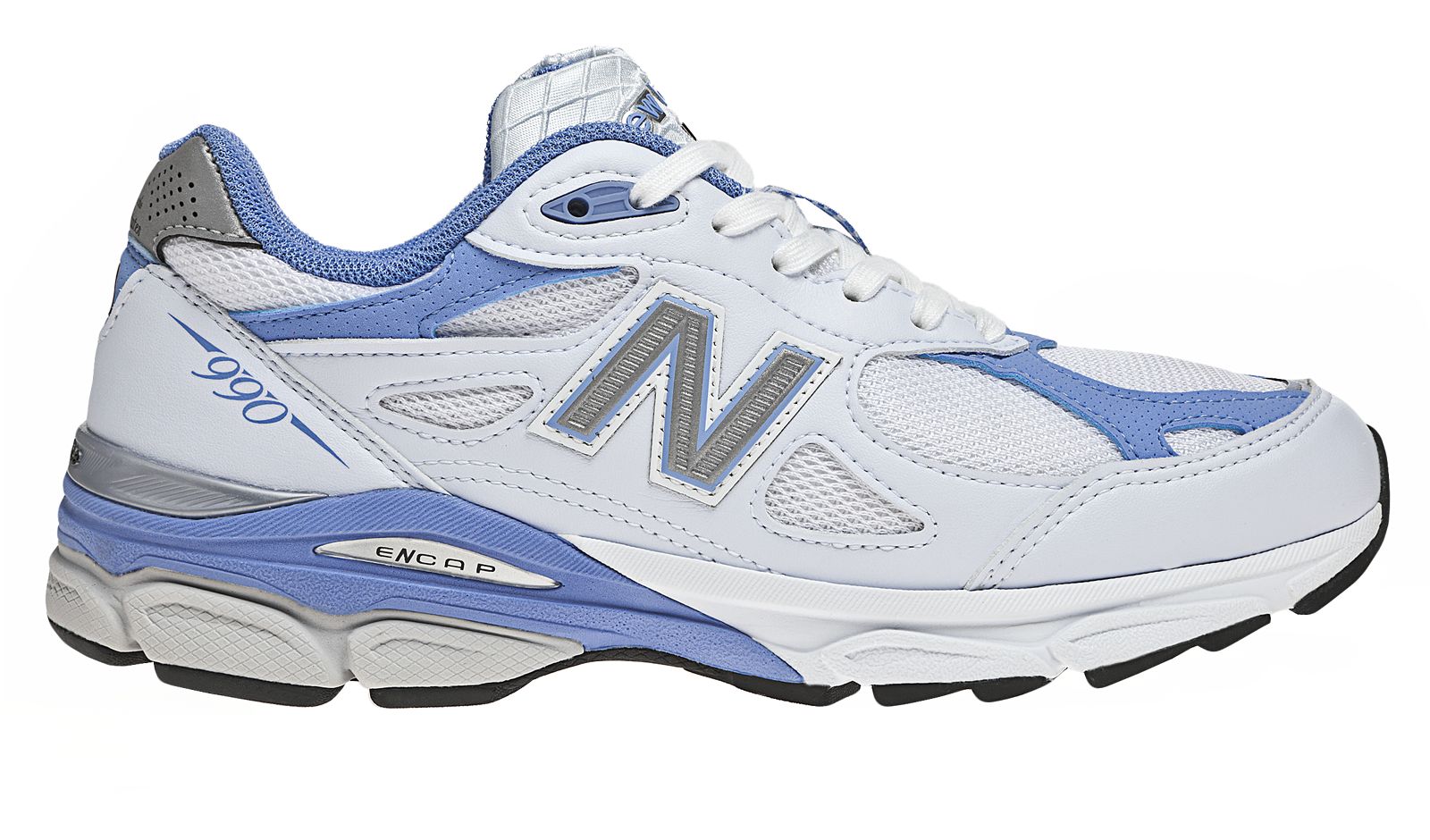 New Balance 990, White with Blue & Grey