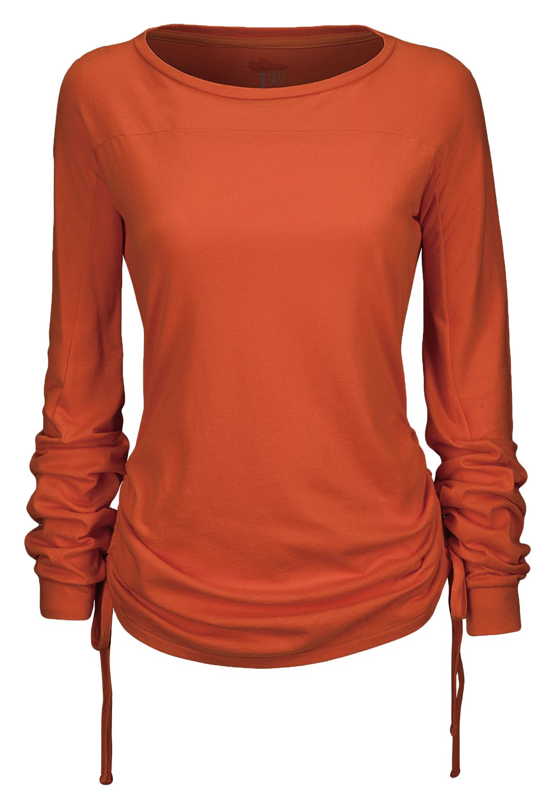 Long Sleeve Drawcord Top, Grenadine