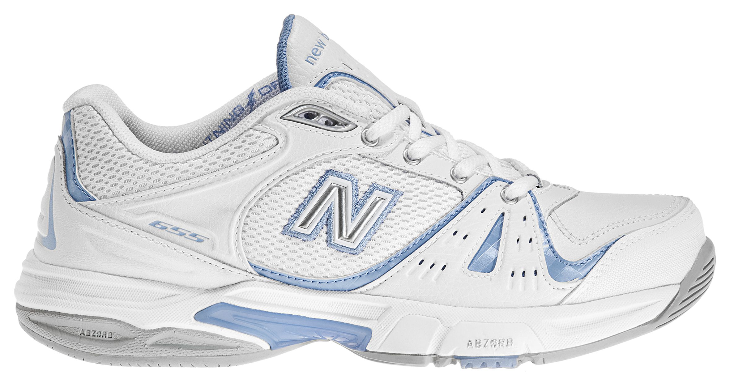 New Balance 655, White with Light Blue
