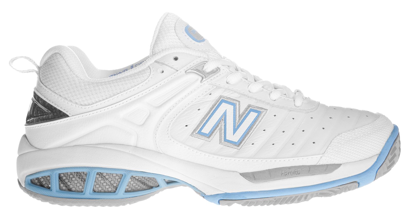 New Balance 804, White with Light Blue