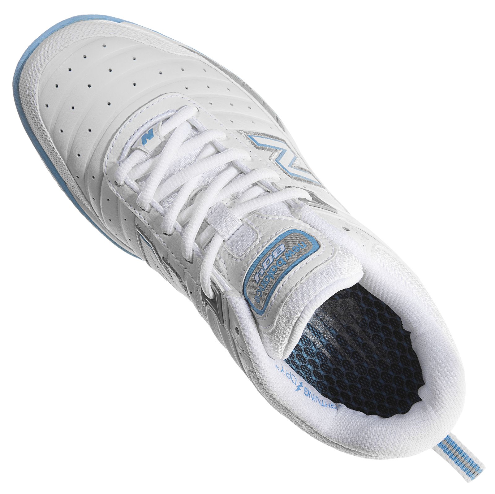 New Balance 804, White with Light Blue