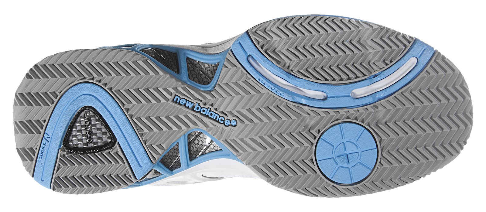 New Balance 804, White with Light Blue