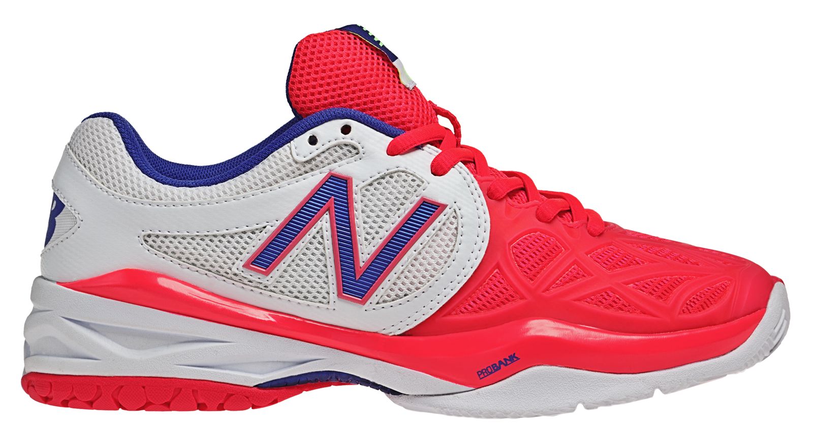New Balance 996, White with Neon Pink & Blue