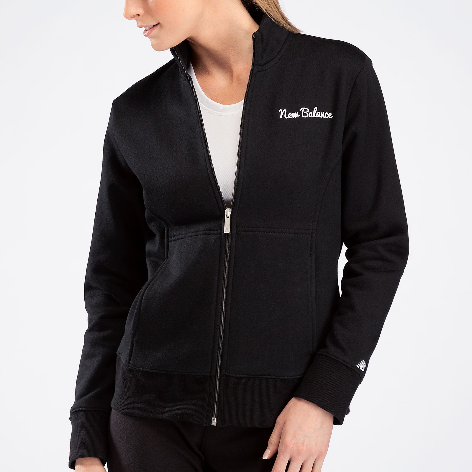 Essentials Fleece Zip Up Jacket, Black