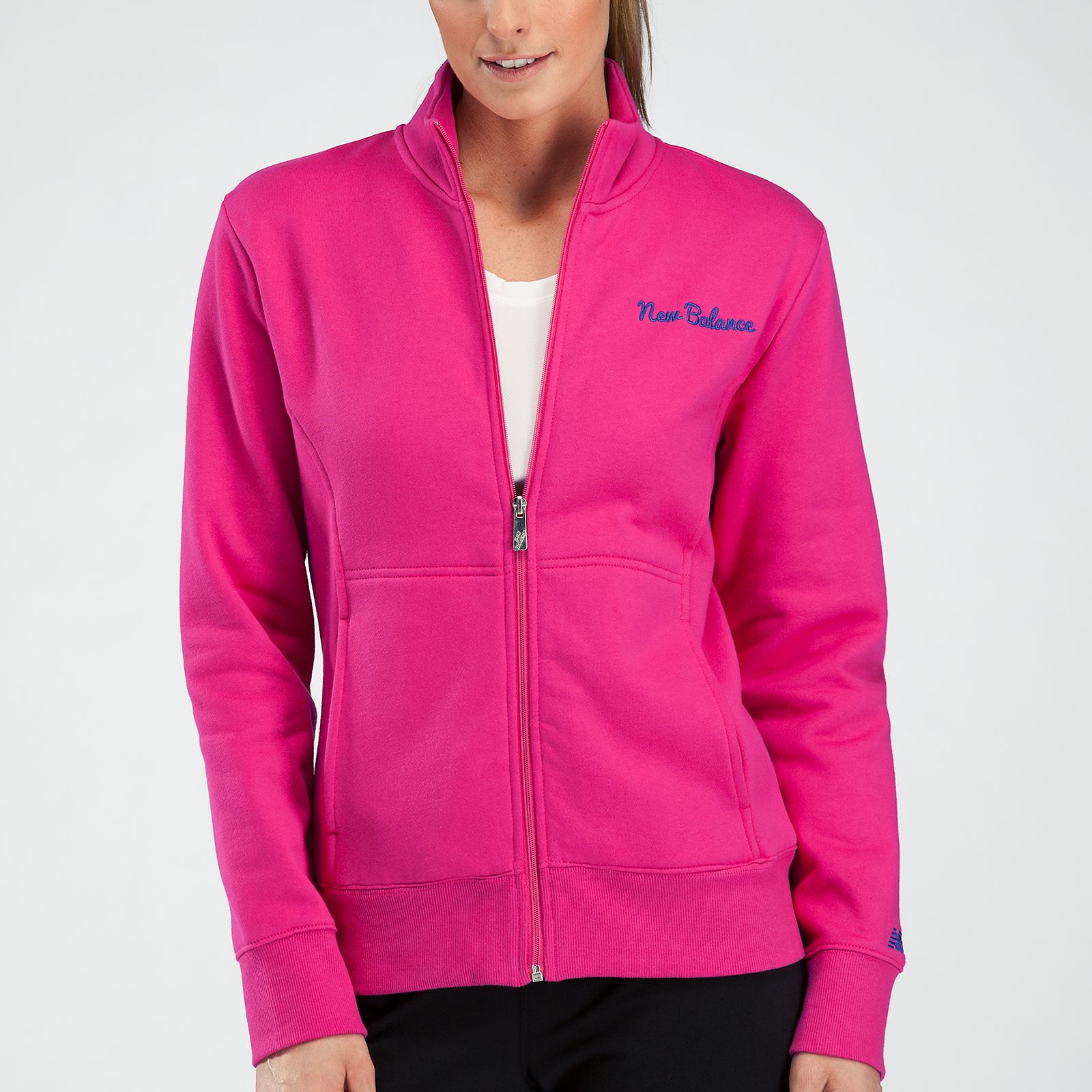 Essentials Fleece Zip Up Jacket, Hibiscus