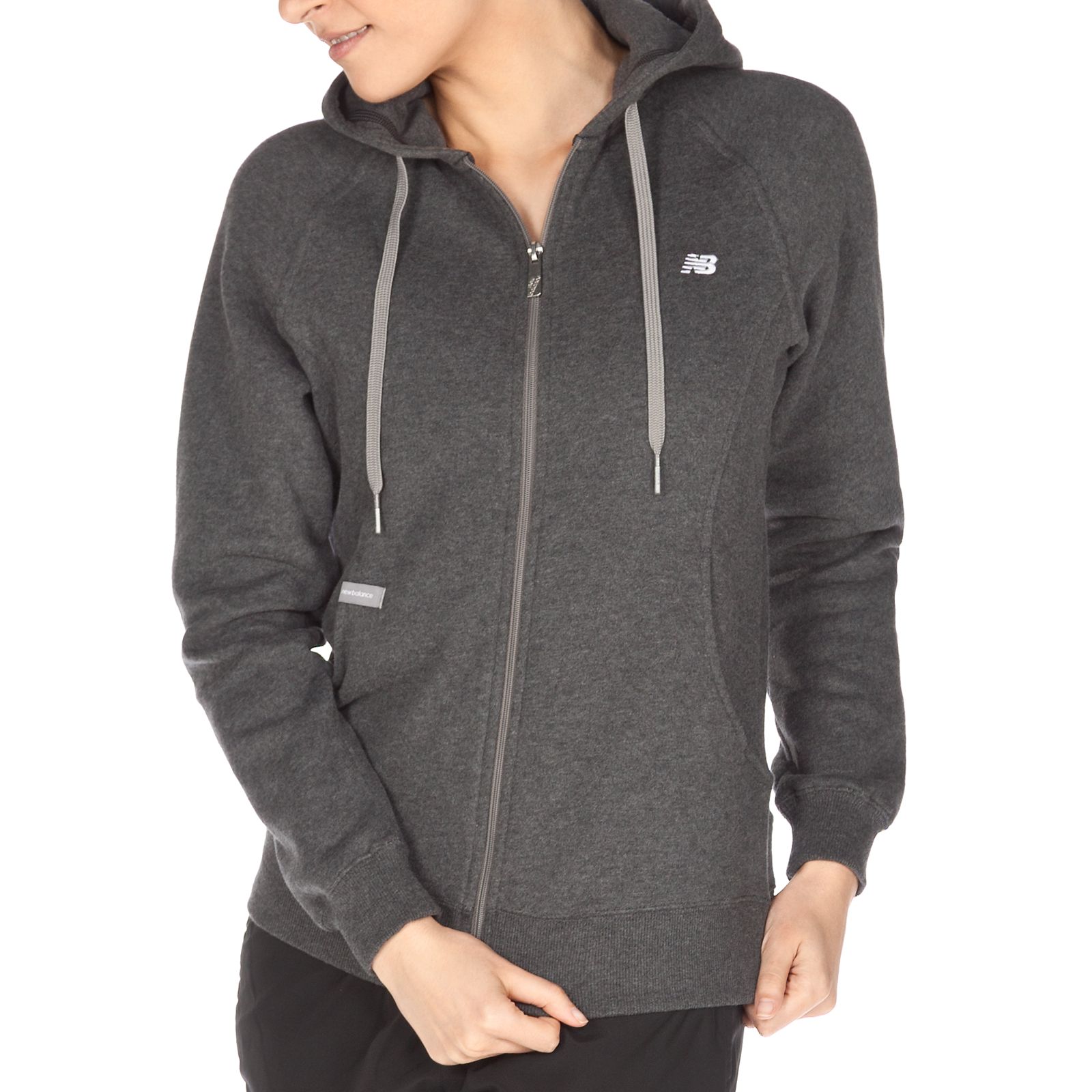 Essentials Full Zip Hoodie, Heather Charc