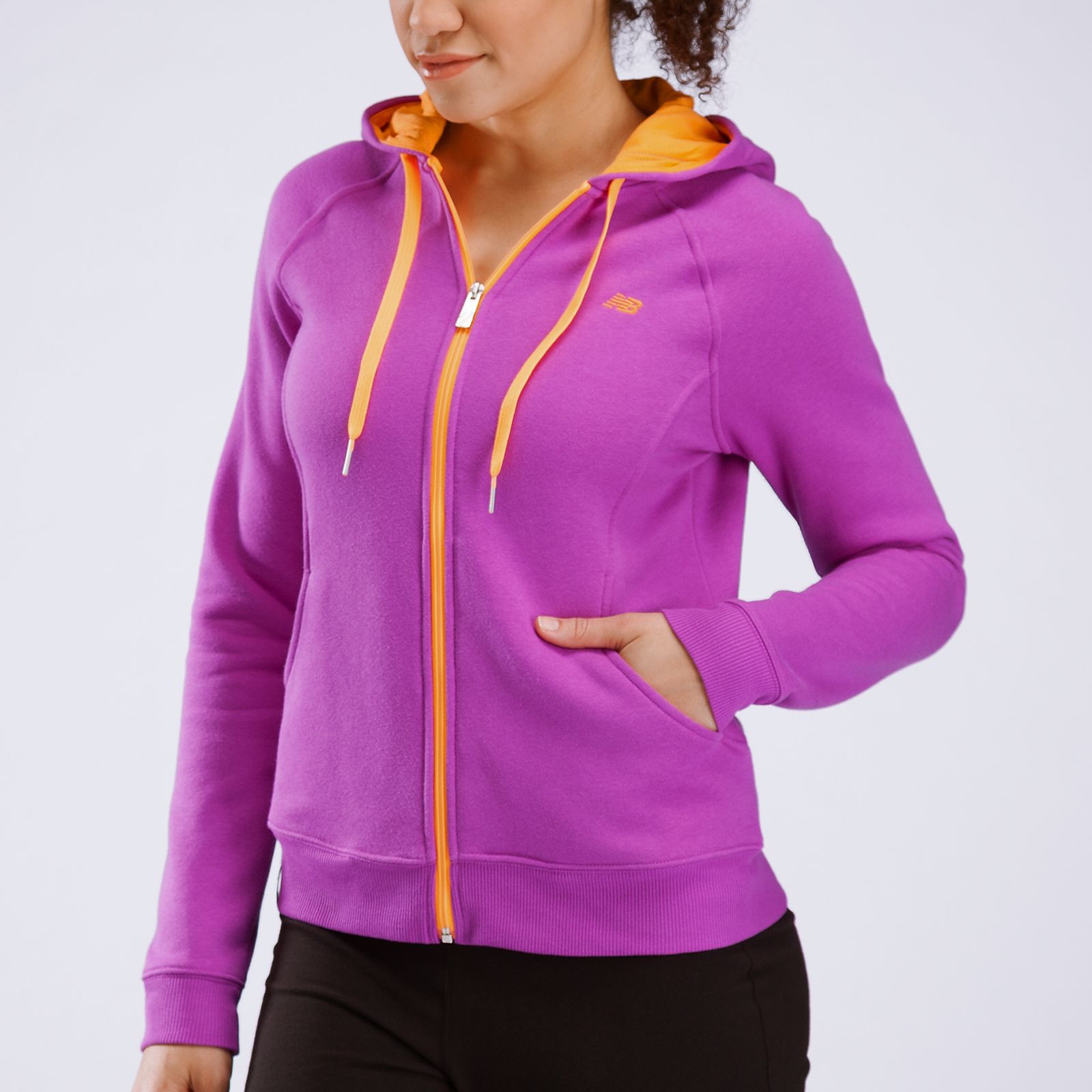 Essentials Full Zip Hoodie, Purple Cactus Flower with Orange Pop
