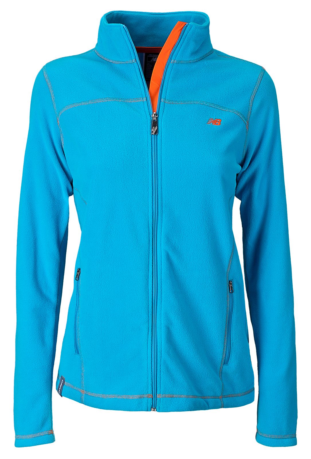 Microfleece Jacket, Kinetic Blue with Golden Poppy