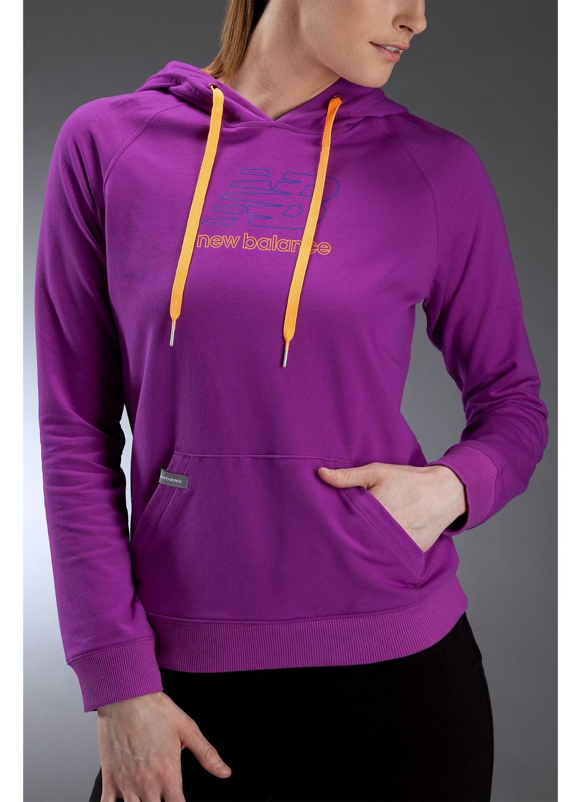 Essentials French Terry Hoodie, Purple Cactus Flower with Orange Pop