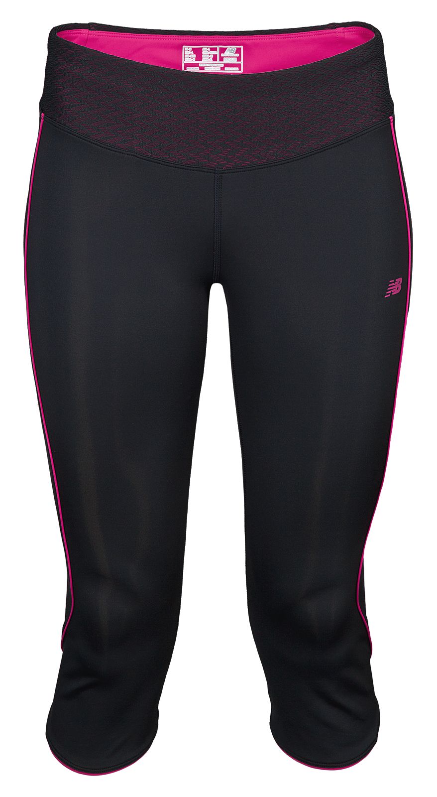 Mesh Capri Tight, Black with Virtual Pink