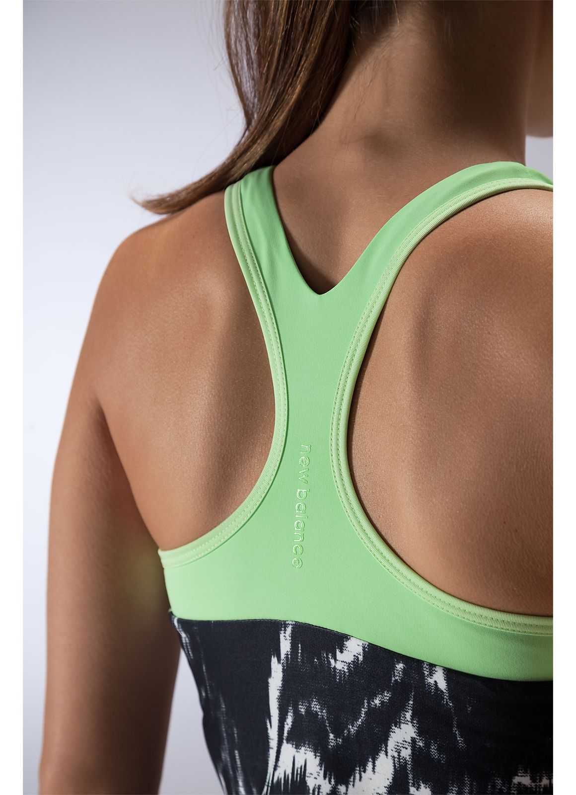 Get Back Racerback, Black Marble with Paradise Green