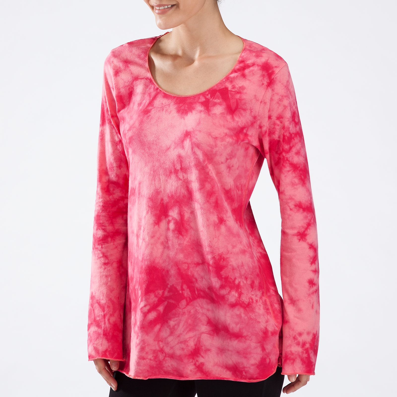Long Sleeve Tunic Top, Persian Red