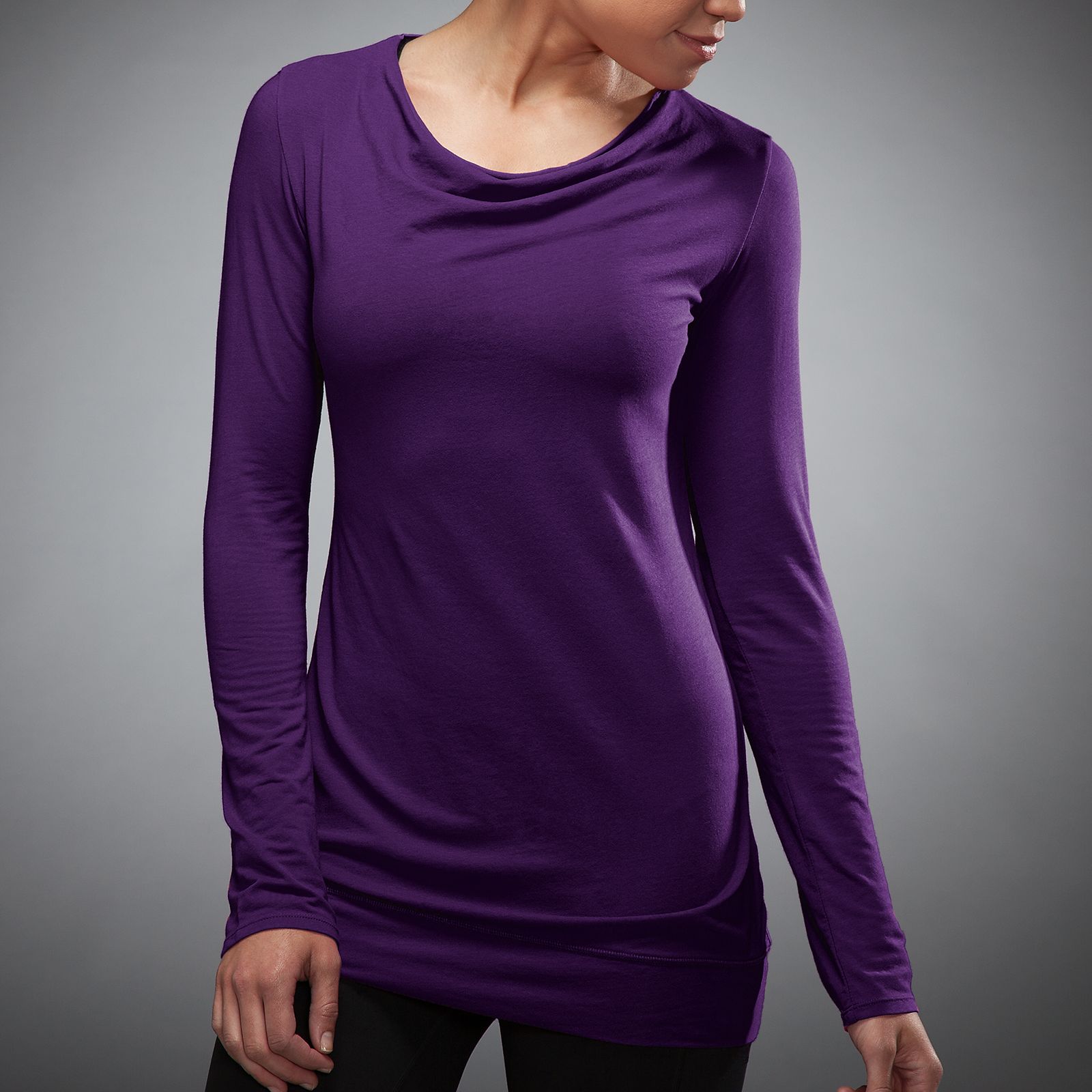 HKNB Cowl Neck Coverup, Blackberry Cord