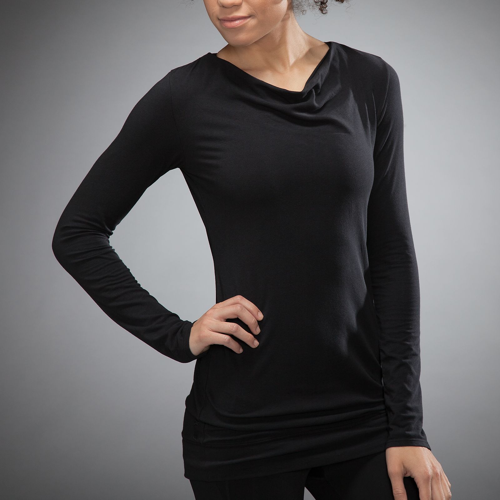 HKNB Cowl Neck Coverup, Black