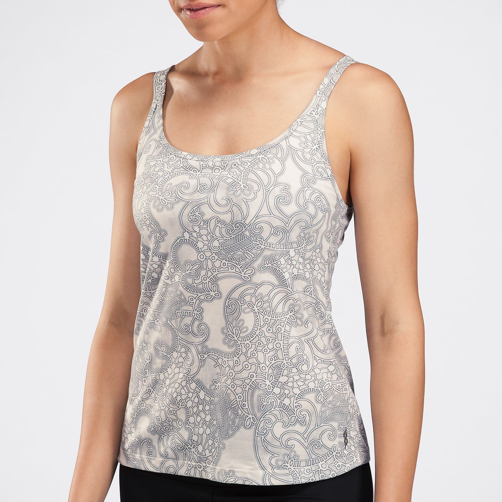 Zen Cami, Grey with White