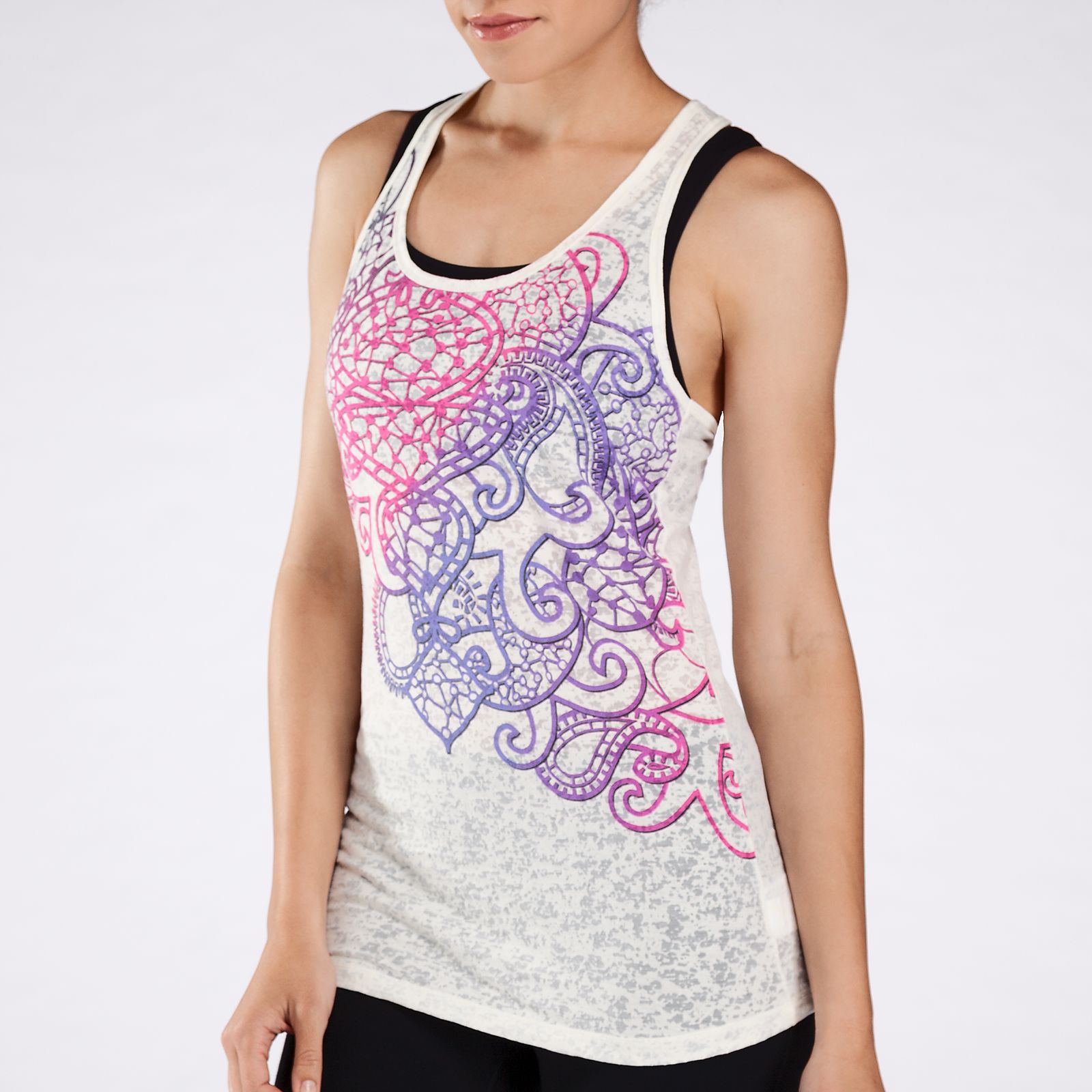 Liv Tank, White with Purple & Pink