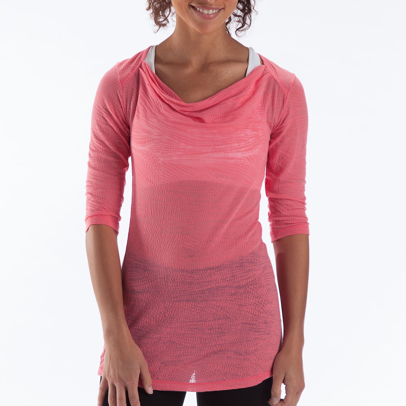 Chai 3/4 Sleeve Top, Sunkist Coral