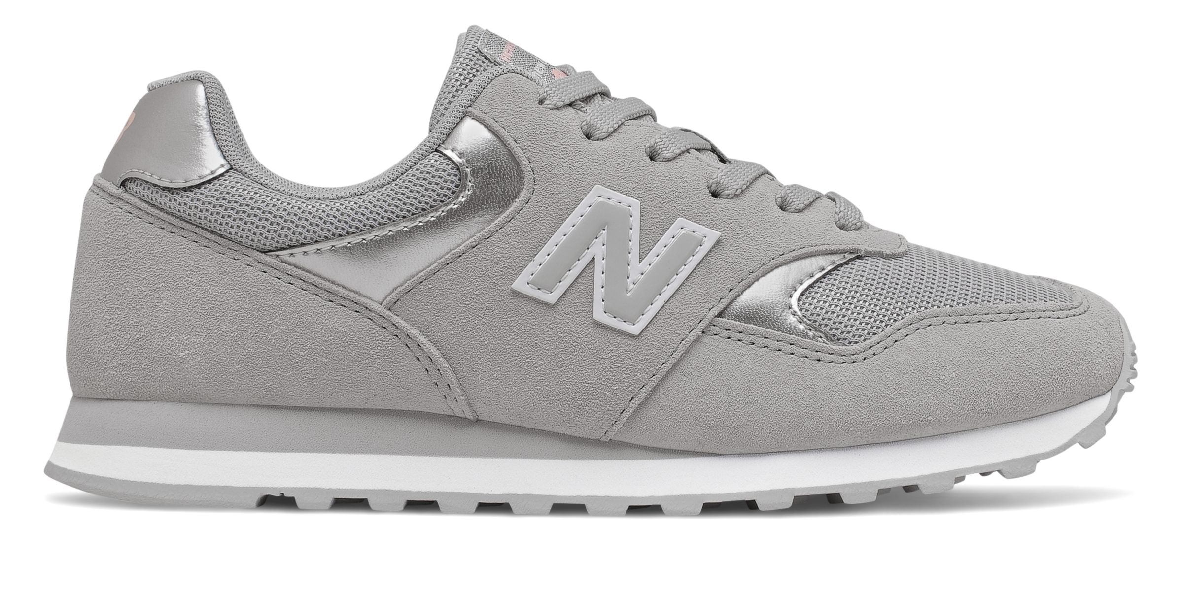 Mujeres New Balance 393 - Rain Cloud/Silver Metallic, Rain Cloud/Silver Metallic - WL393MET
