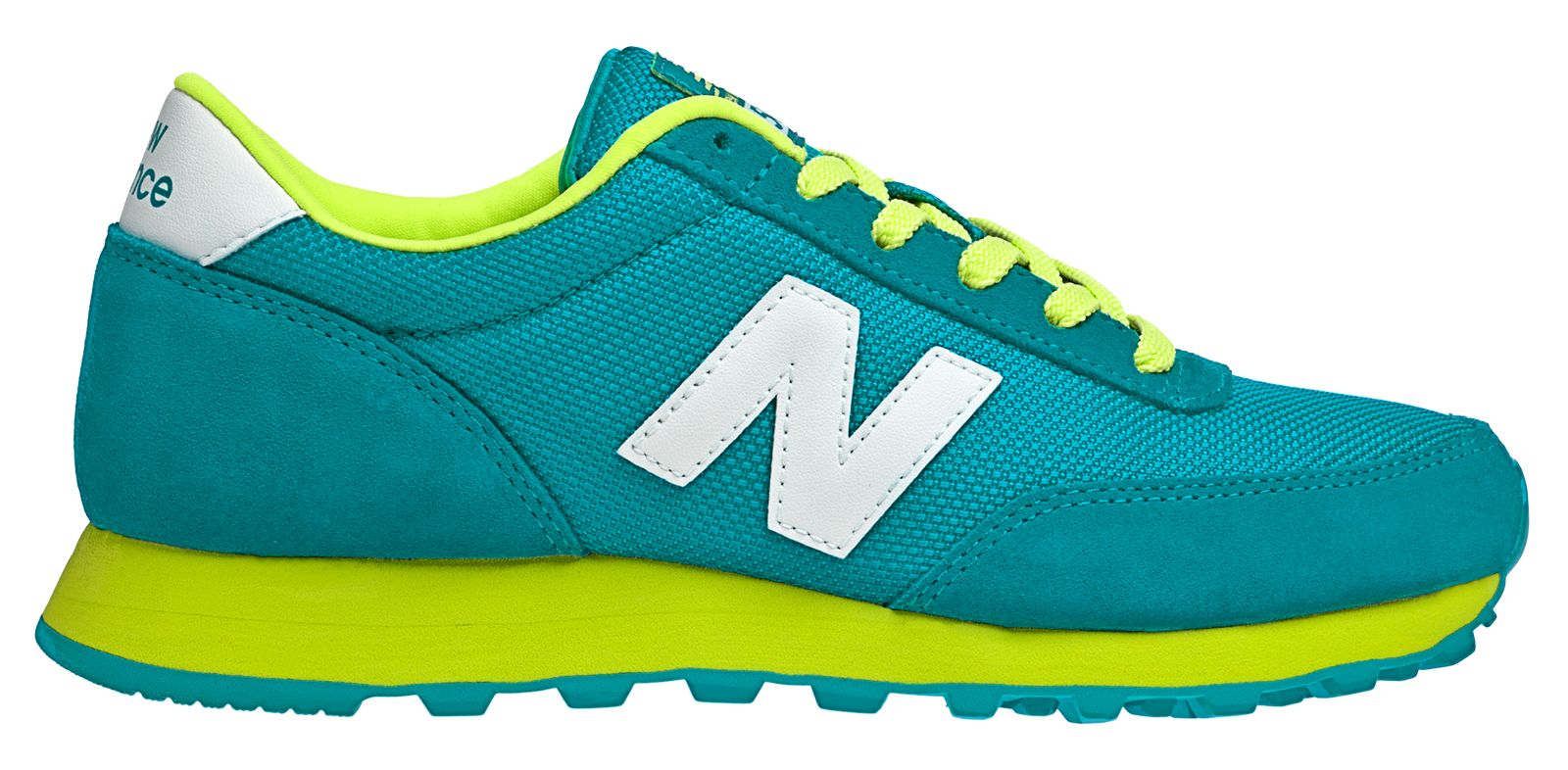 New Balance 501, Teal with Neon Green