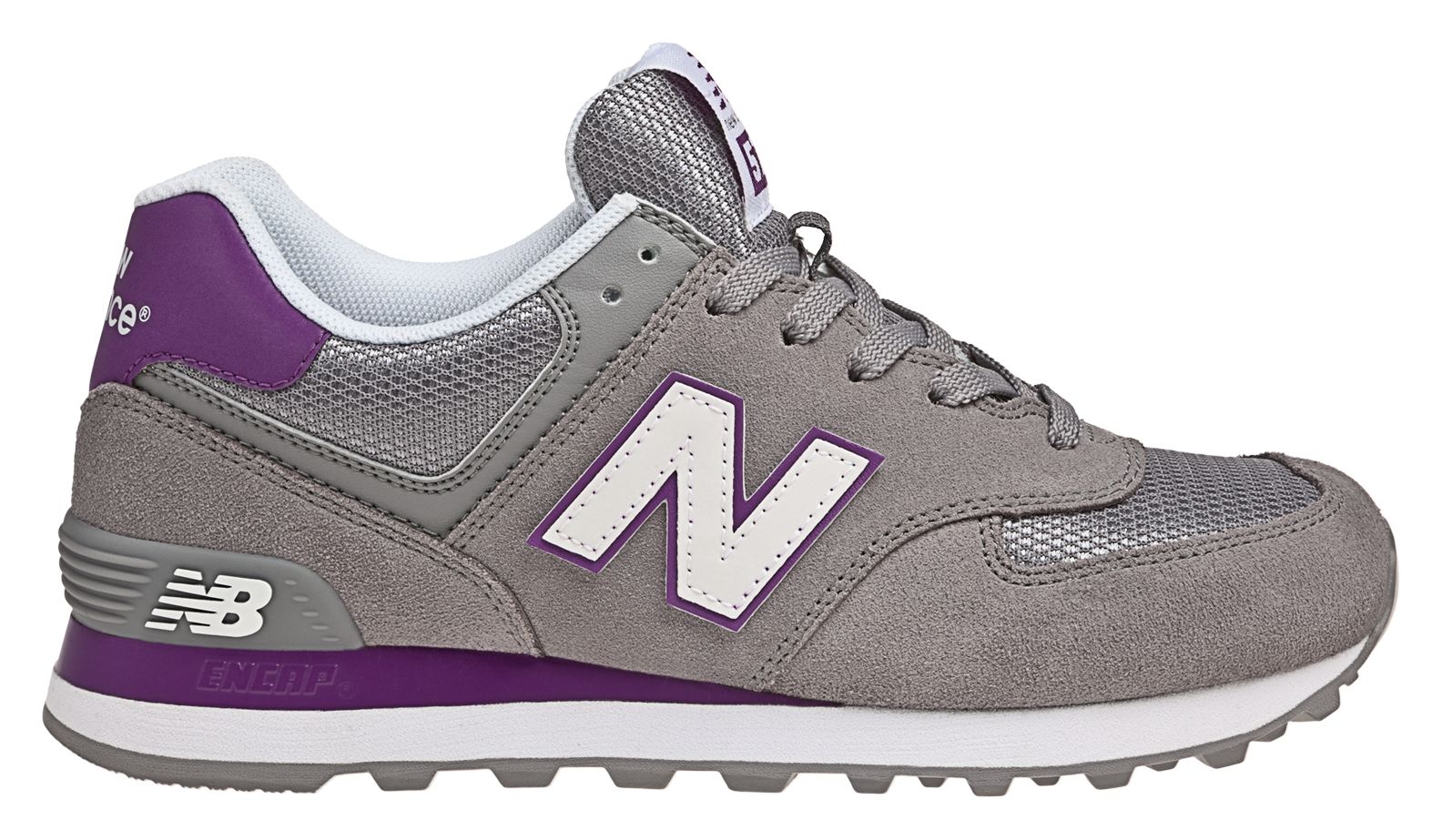 New Balance 574, Grey with Burgundy