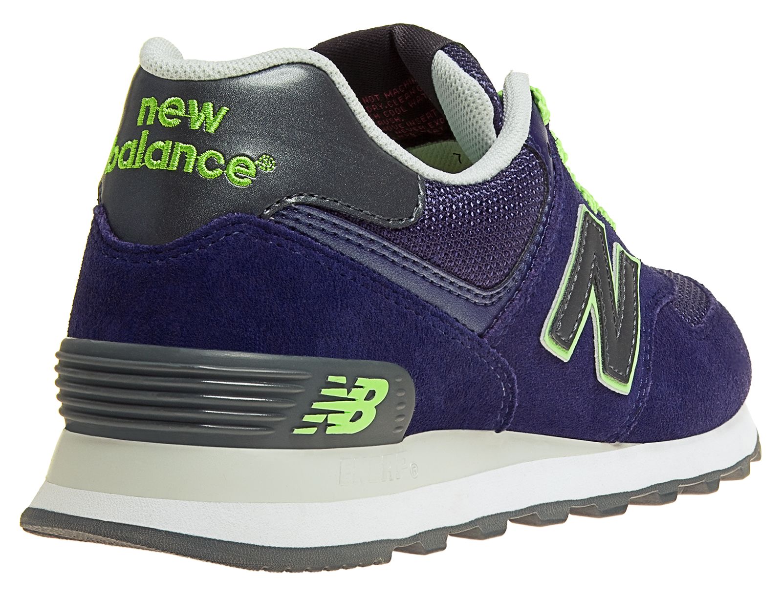 New Balance 574, Navy with Titanium &amp; Lime Green